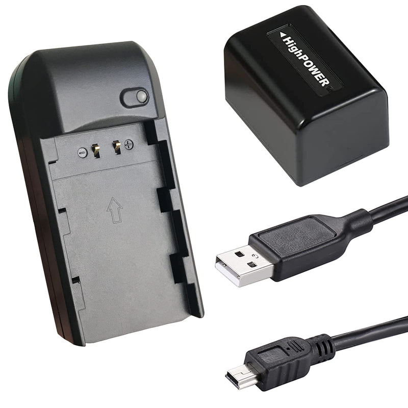 [AUSTRALIA] - NP-FV5 Plus Battery Charger and 3.7V 2000mAh NP-FV5 Plus Rechargeable Li-ion Battery, Camcorder Video Camera Travel Charger with 4.6-Feet Mini 5-pin USB Cable 