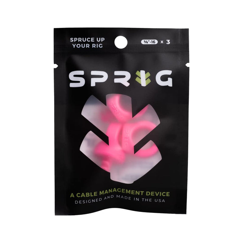 Sprig Cable Management Device for Cinema Cameras (3/8"-16, Pink) 3/8"-16, 3-Pack