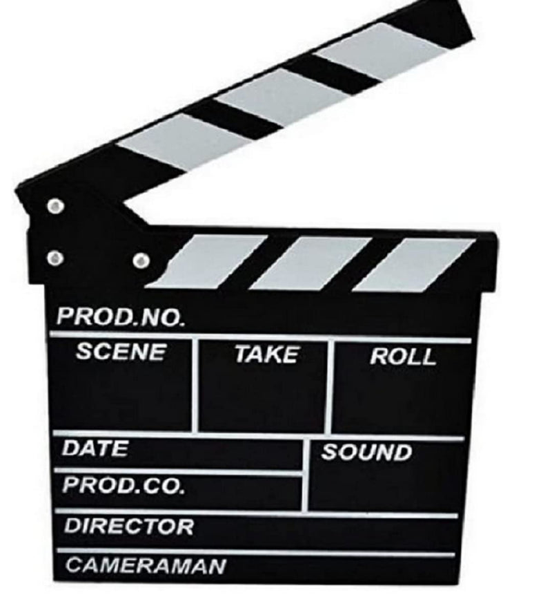 zmgmsmh Wooden Clapboard Director Film Movie Cut Action Scene Slateboard Clapper Board Slate (Small-Black) Small-Black