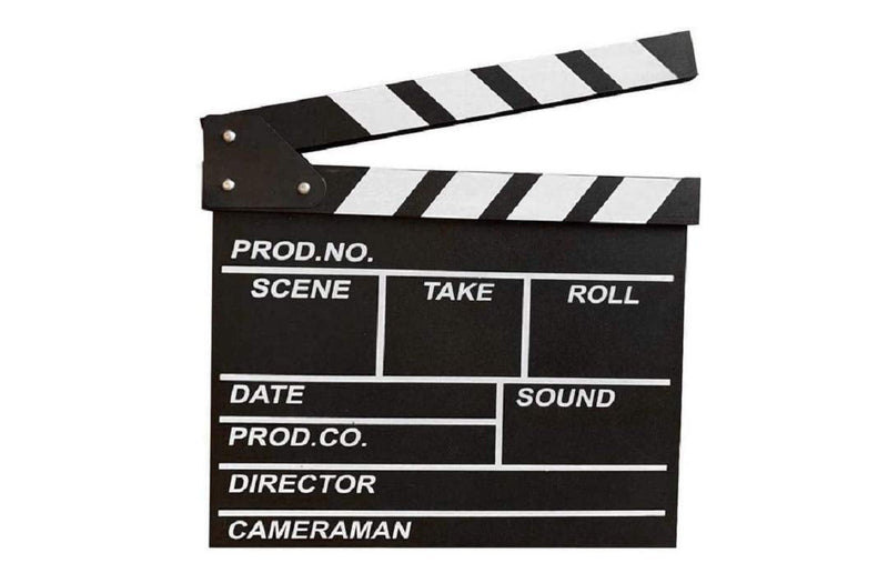 [AUSTRALIA] - zmgmsmh Wooden Clapboard Director Film Movie Cut Action Scene Slateboard Clapper Board Slate (Large-Black) Large-Black 