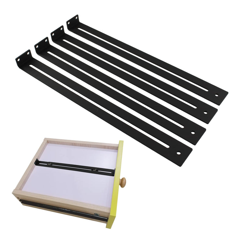 Wdwlbsm 4 PCS Drawer Repair Kit, Furniture Repair Accessories Brackets Middle Mount to Reinforce and Repair Broken Wooden/Chipboard/MDF Drawers Cabinet - Heavy Duty Steel Hardware Include Screws