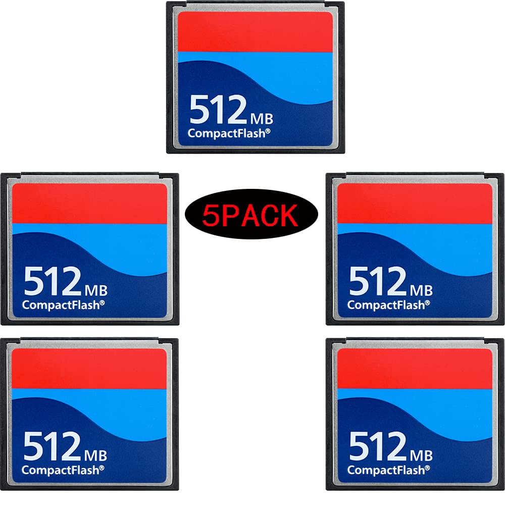 Five Pack 512MB CompactFlash Memory Card Digital Camera Card Industrial Grade Card