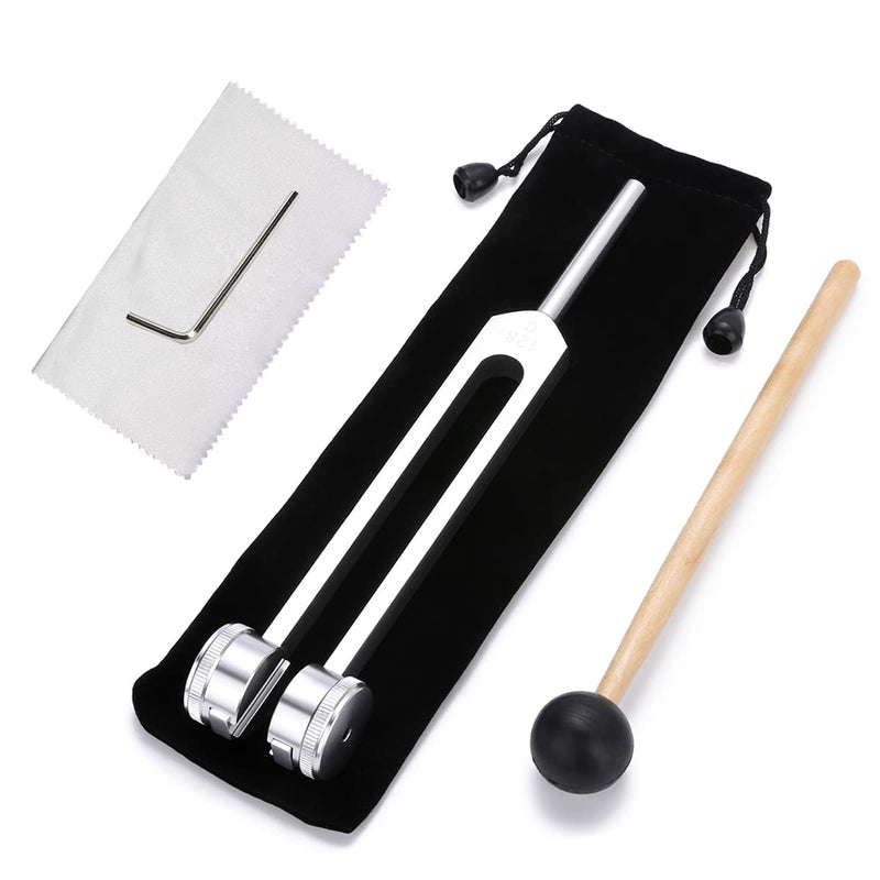 [AUSTRALIA] - LeSage Otto 128 HZ Biosonics Weighted Tuning Fork Diapason Medical 128 hertz Tuning Forks for Healing 128HZ Sonic Slider with Silicone Hammer Cleaning Cloth 