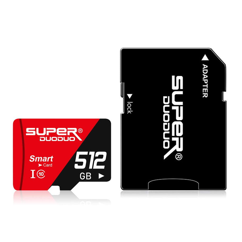 Micro SD Card 512GB Memory Card 512GB TF Card with SD Card Adapter for Camera Tablet Computer Phone Surveillance Tachograph Drone