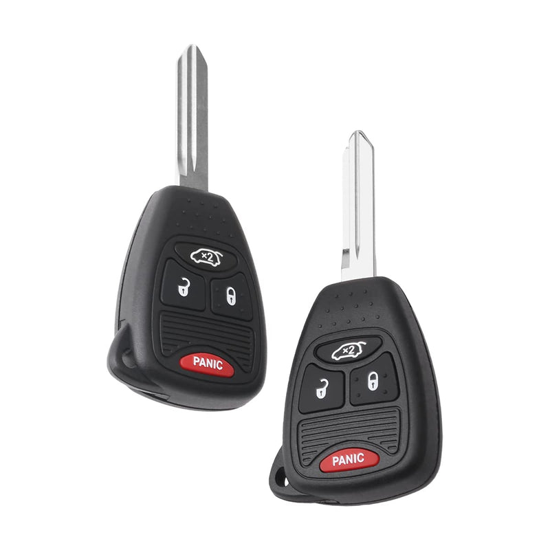 [AUSTRALIA] - EXAUTOPONE 2Pcs Car Key Fob Keyless Flip Entry Remote OHT692427AA 4-btn Compatible with Aspen Sebring Avenger Charger Durango Magnum Ram Commander Compass Grand Cherokee OHT692713AA Wrangler 