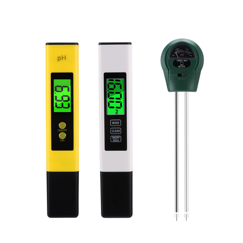 PH Meter, TDS PPM Meter, Soil PH Tester, welltop 3-in-1 Soil Humidity/Light/pH Tester Combo Upgraded High Accuracy PH/EC Digital Kit PH Light Humidity Test for Home Pool Water and Garden Farm Soil Use