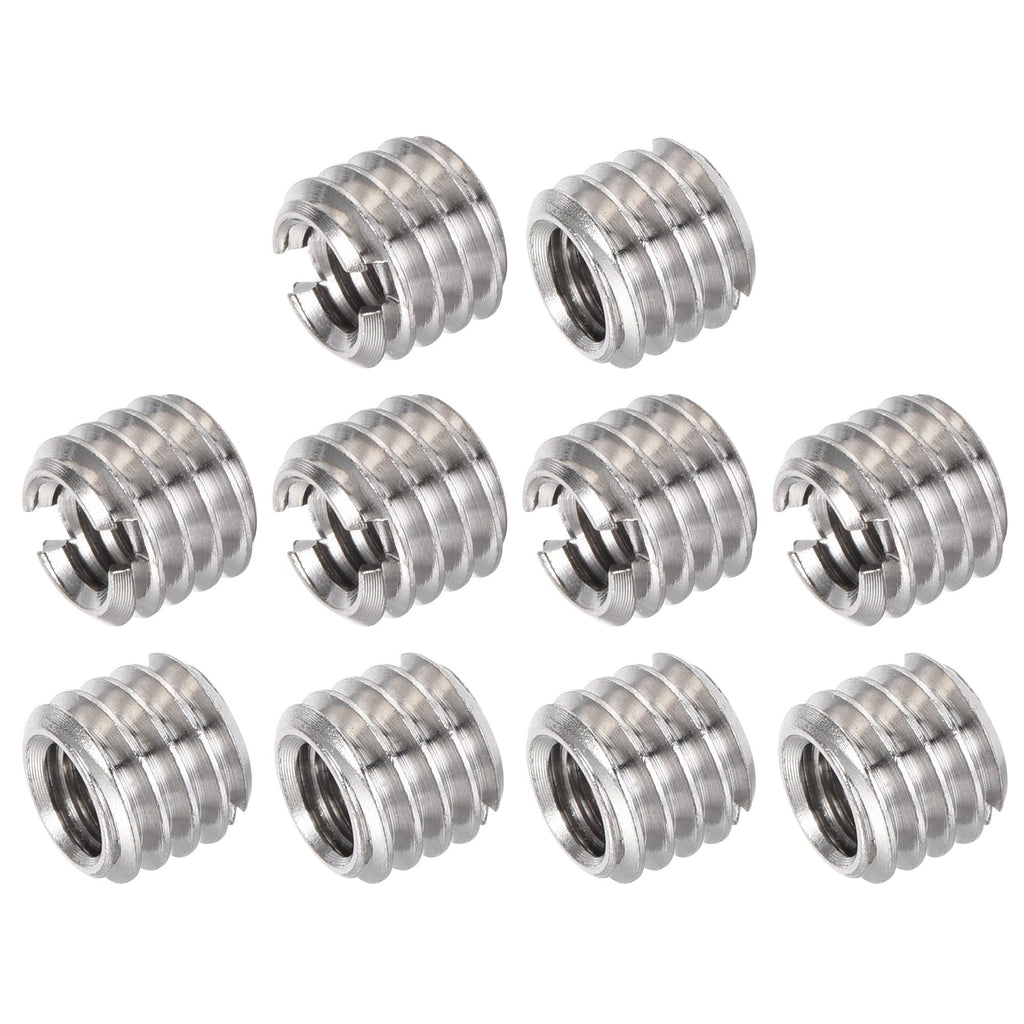 uxcell 1/4" Female to 3/8" Male Convert Screw Adapter 0.31" Height for Camera Tripod Alloy Steel Through Hole 10Pcs