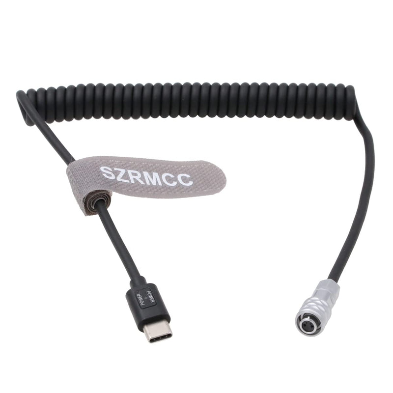 SZRMCC BMPCC 4K 6K SF610 2 Pin to USB C Type-C PD Trigger Coiled Power Cable for Blackmagic Pocket Cinema Camera 4K 6k