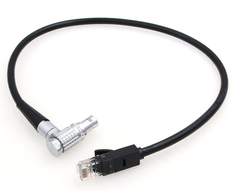 ZBLZGP Cat5e Ethernet Data Cable Right Angle1B 10 Pin to RJ45 for Teradek COLR and ARRI Alexa Mini | Alexa Classic XT SXT Cameras Right Angle 10 pin
