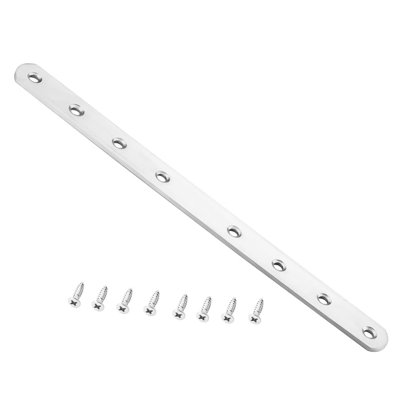 Yinpecly Corner Brace Flat Fixed Straight Bracket Repair Board Stainless Steel Connection Angle Bracket Gusset Plate 250x20x3mm(LxWxT) for Connection Reinforcement Support Silver 1PCS