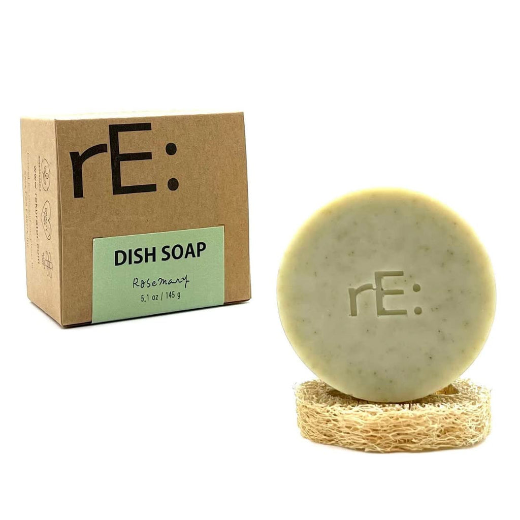 rE: Dish Washing Soap Bar Rosemary (Loofah Holder Sponge Included) - Palm Oil Free, eco Friendly, Zero Waste, Plastic Free, Free of Artificial Dyes and Fragrance