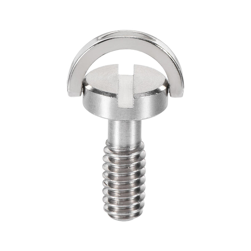 uxcell D Shaft D-Ring 1/4" Mounting Screw Adapter 0.43" Thread Length for Camera Tripod Stainless Steel