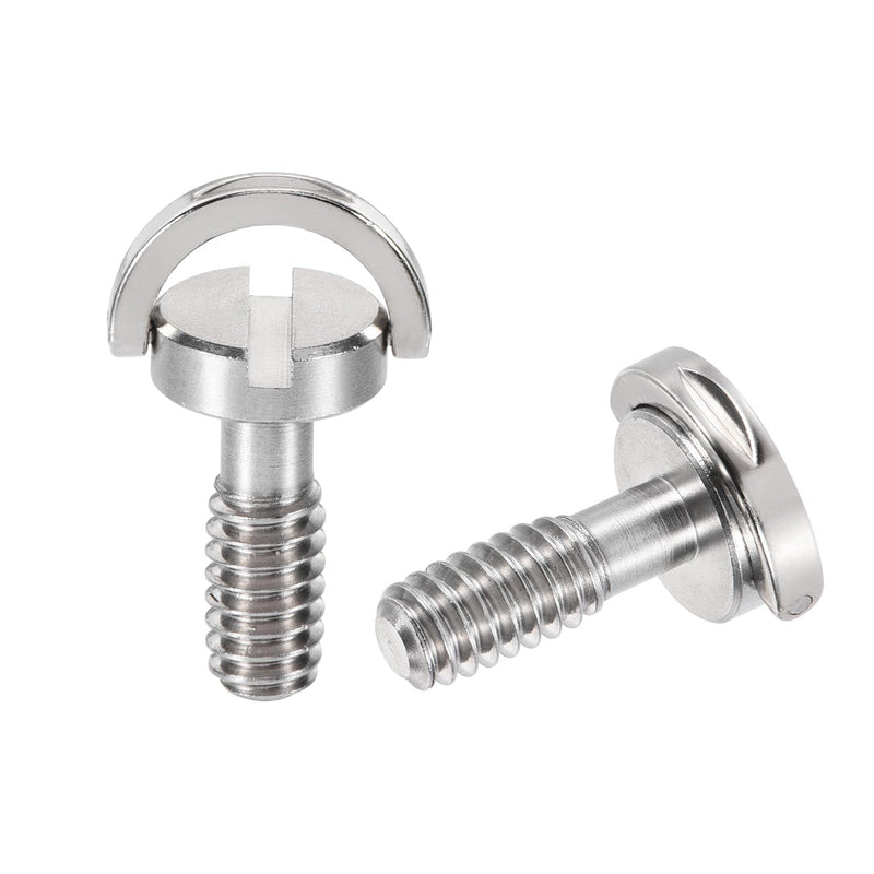 uxcell D Shaft D-Ring 1/4" Mounting Screw Adapter 0.43" Thread Length for Camera Tripod Stainless Steel 2Pcs