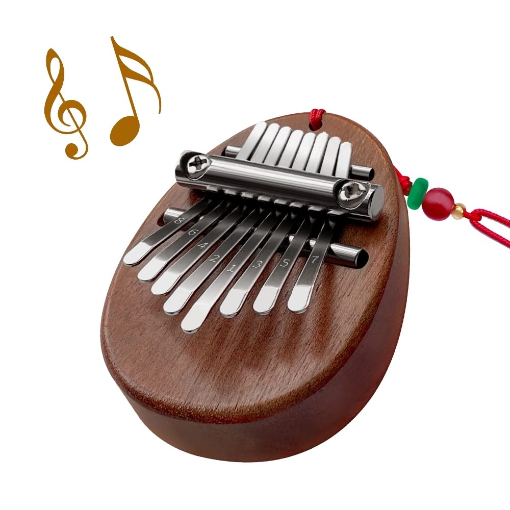 Kalimba Thumb Piano 8 Keys - Portable Mini Size Finger Piano Marimba Musical Instruments Solid Wood Mibra Gift for Kids and Piano Beginners Professional (Mini Size)