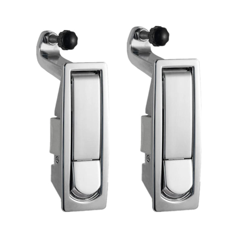 STHang-D 2PCS Compression Latch Lock Trigger Latch Lock, Zinc Alloy Adjustable Lever Hand Operated Compression Latch with Raised Trigger, Non-Locking, Flush Lever Latch (Silver) keyless 2