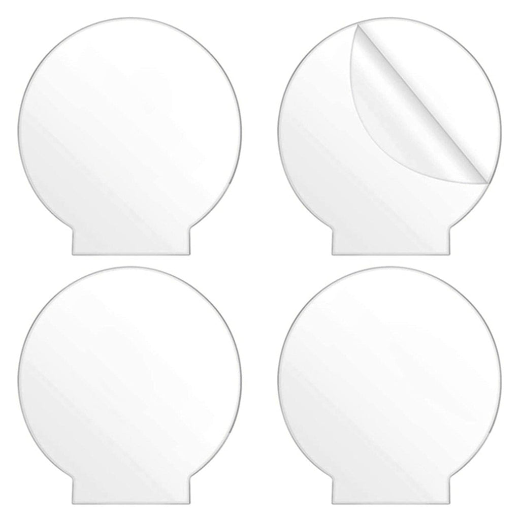 Saycker Acrylic Blanks for LED Light Base,4Pcs Clear Acrylic Sheets Cast Board,Transparent Acrylic Panel Board with Protective Film,for LED Light Base Signs DIY Projects Craft(Round) Round