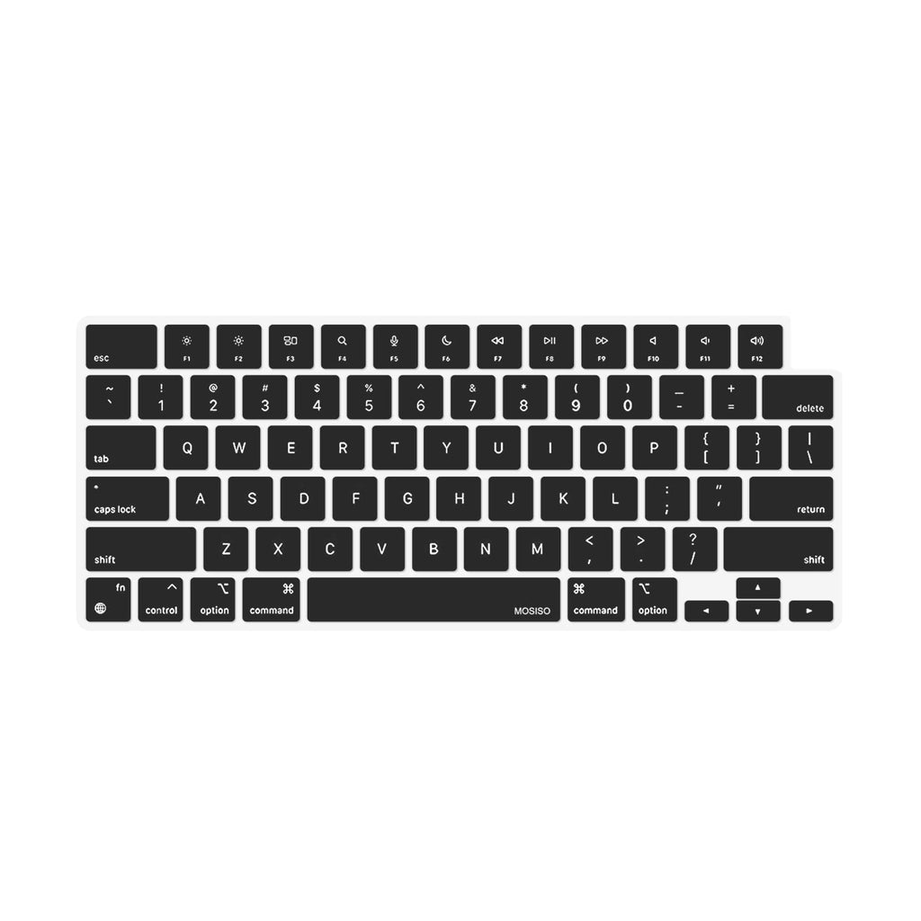 MOSISO Keyboard Cover Compatible with MacBook Pro 14 inch 2022 2021 M1 Pro/M1 Max A2442&Compatible with MacBook Pro 16 inch 2021 M1 Pro/M1 Max A2485,Protective Waterproof Silicone Skin, Black