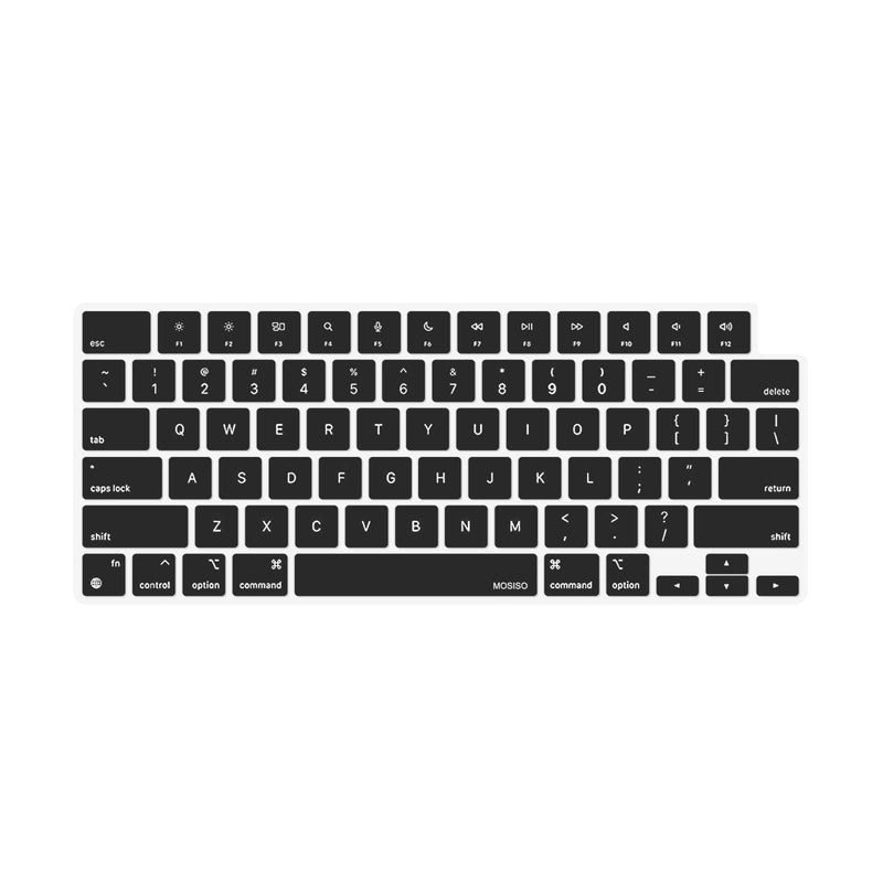 MOSISO Keyboard Cover Compatible with MacBook Pro 14 inch 2022 2021 M1 Pro/M1 Max A2442&Compatible with MacBook Pro 16 inch 2021 M1 Pro/M1 Max A2485,Protective Waterproof Silicone Skin, Black