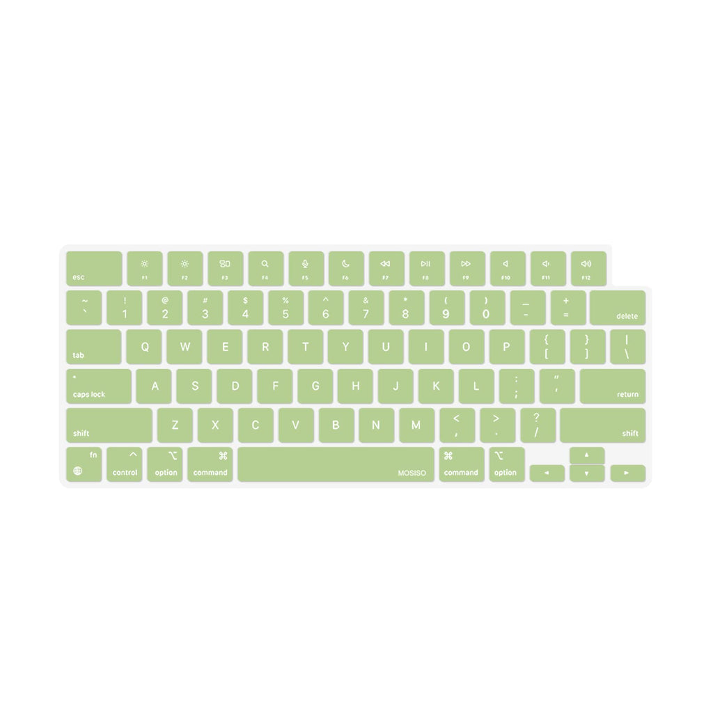 MOSISO Keyboard Cover Compatible with MacBook Pro 14 inch 2022 2021 M1 Pro/M1 Max A2442&Compatible with MacBook Pro 16 inch 2021 M1 Pro/M1 Max A2485,Protective Waterproof Silicone Skin, Avocado Green