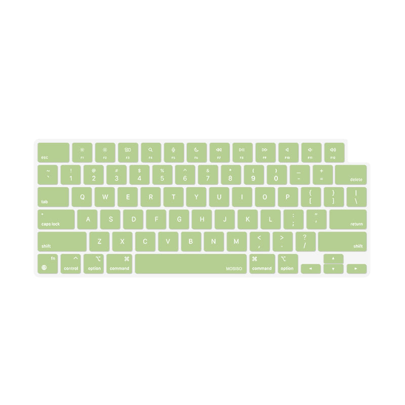 MOSISO Keyboard Cover Compatible with MacBook Pro 14 inch 2022 2021 M1 Pro/M1 Max A2442&Compatible with MacBook Pro 16 inch 2021 M1 Pro/M1 Max A2485,Protective Waterproof Silicone Skin, Avocado Green