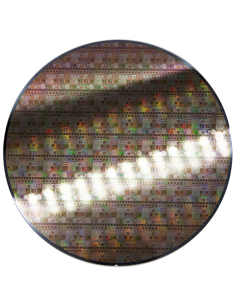 CPU Wafer Silicon Art, Double Side Polished Uncut Ic Si Wafer, Integrated Circuit Real Chip, Can Be Used As A Geek Toy, Gift, Viewing, Collection, Exhibition, Decoration Or Teaching, 8 in