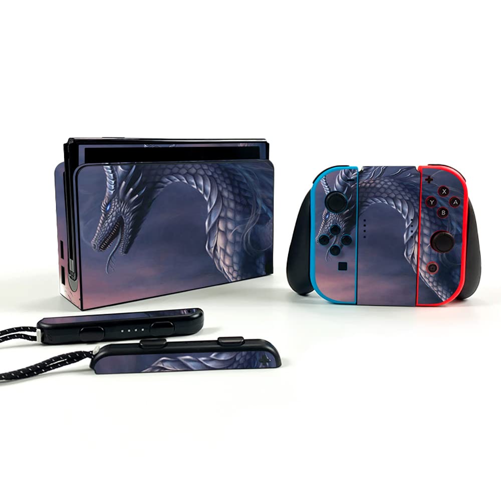 MightySkins Skin Compatible with Nintendo Switch OLED - Dragon Fantasy | Protective, Durable, and Unique Vinyl Decal wrap Cover | Easy to Apply, Remove, and Change Styles | Made in The USA