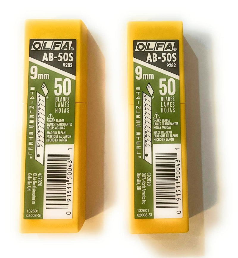 [AUSTRALIA] - O L F A OLFA 9282 AB-50S 9mm Stainless Steel Snap-Off Blade, 50-Pack (2PACK) 