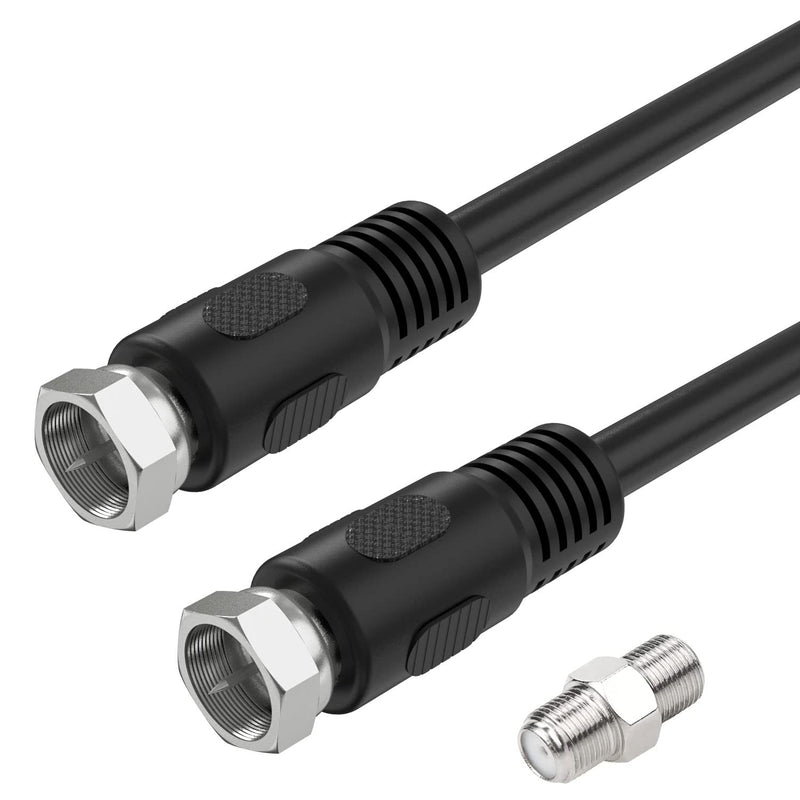 [AUSTRALIA] - Short Coaxial Cable, 1ft Coax Cable RG6 F Cord 75 Ohm with Coax Female to Female Coupler Adapter UIInosoo for AV, Cable TV, Antenna and Satellite Black 