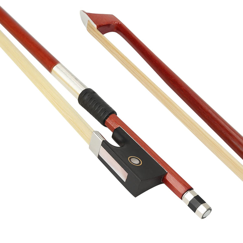 LMS Violin Bow Full Size 1/4 Brazilwood Violin Bows Lightweight Bow Well Balance Fiddle Bow Made with Ebony Frog Mongolian White Horse Hair for Violin Student Professional (1/4)