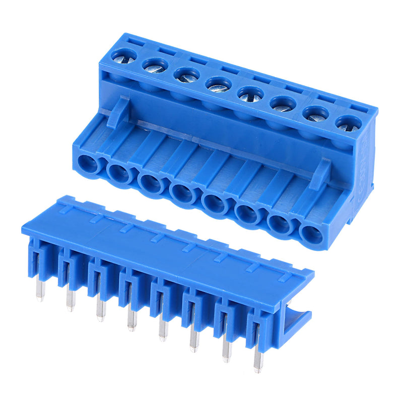 MECCANIXITY PCB Mount Screw Terminal Block 5.08mm Pitch 8 Pin 15A Plug-in for Electrical, Instruments 10Set