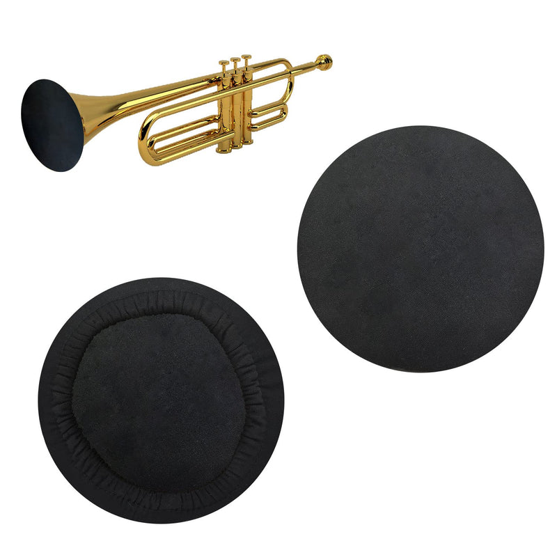 2 PCS Reusable Music Instrument Bell Cover Saxophone Bell Cover Music Instrument Cleaning and Care Product Cover for 5' Thickening Trumpet Alto Saxophone Bass Clarinet Cornet (Black,5 Inch)