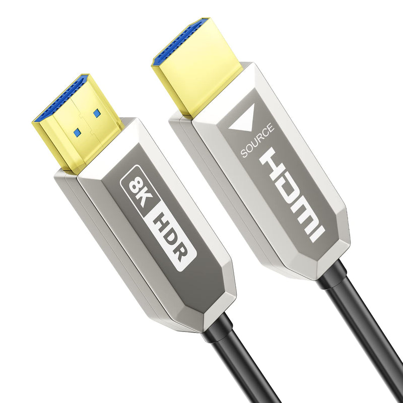 AOZISTech 8K HDMI 2.1 Fiber Optic Cable 50FT 8K@60Hz 4K@120Hz 48Gbps Dynamic HDR eARC Compatible with PS5/4, Xbox Series X, RTX 3080 3090, LG C9 8K_50FT Silver