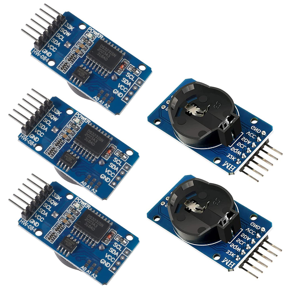 Alinan 5pcs DS3231 AT24C32 Clock Module IIC RTC Module High Precision Real Time Clock Module Memory Board Beats Replace DS1307 I2C RTC Board for Arduino (Without Battery) Without Battery 5