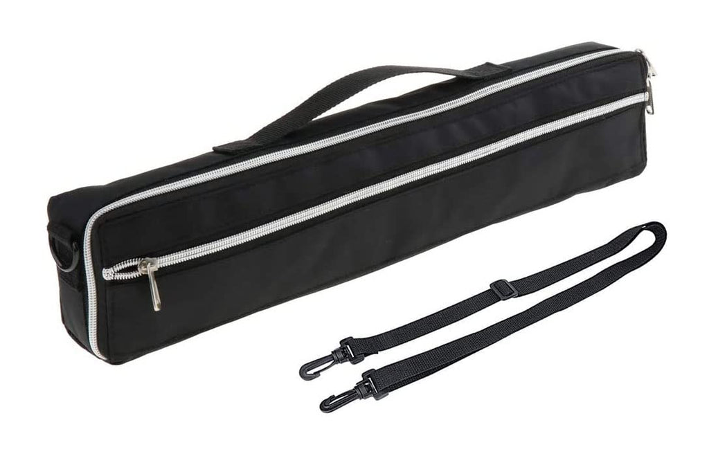 Jiayouy Lightweight 17 Hole Flute Case Cover Bag Carry Bag with Adjustable Shoulder Strap & Plush Lining Black 17.3"x 3.5"x 2.17"