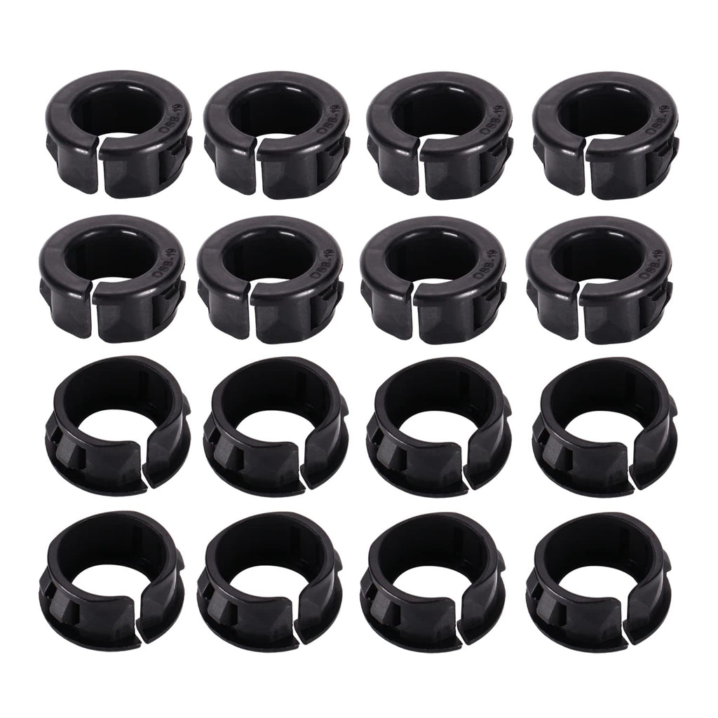 Bettomshin 100Pcs Black Snap Bushing 19mm/0.75" Mounting Dia Nylon Snap in Cable Hose Bushing Grommet Protectors OSB-19 for Cable Snap Bushing Insulated Protection