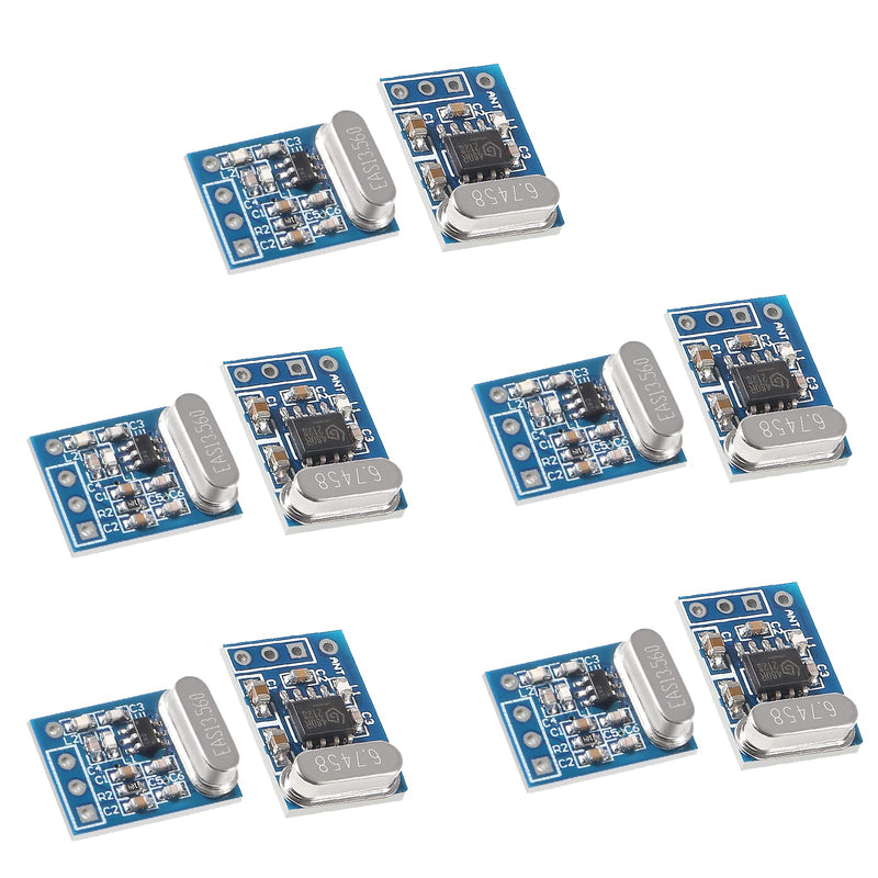 Alinan 5Sets 433MHZ SYN115 SYN480R Wireless Transmitter & Receiver Module Kit Ask/OOK Chip PCB