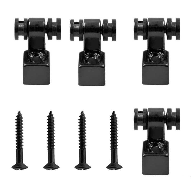 MAXCHEER Roller Guitar String Trees Guides Retainer for Fender Strat Stratocaster Tele Telecaster Electric Guitar，Pack of 4 (Black) Black
