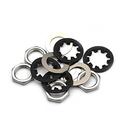 [AUSTRALIA] - MAXCHEER set of 4 Guitar nuts, washers & lock washers for 1/4 2-Conductor Guitar/Bass Output Jack 