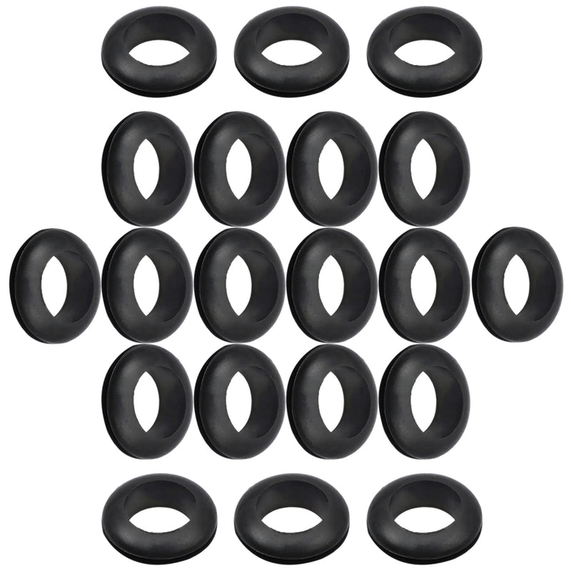 Bettomshin 100Pcs Rubber Grommet 18mm Inner Dia Oil Resistant Armature Rubber Grommets for Wiring Cable Black