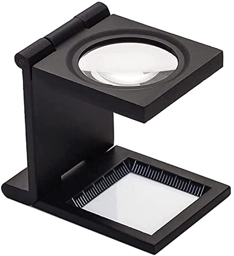 Magnifier 10X 28mm Mini Three-Folding 10X Magnifier with Scale for Textile Optical Glass Foldable Magnifying Tool