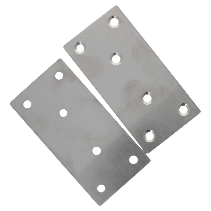 [AUSTRALIA] - Bettomshin 5 PCS Flat Fixed Straight Bracket Repair Board 3.94" x 1.97"Brushed Stainless Steel Surface Connection Angle Bracket Gusset Plate 