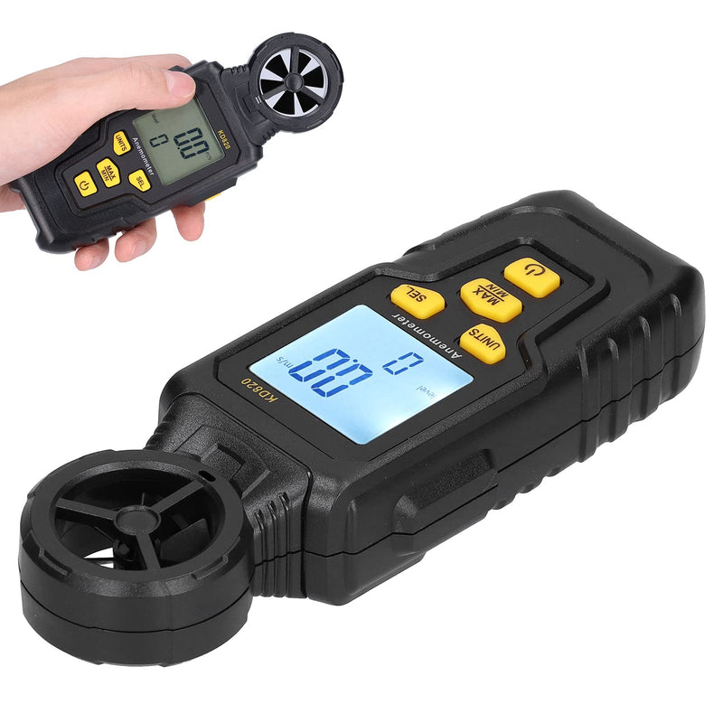 Handheld Anemometer, 32℉-140℉ Wind Speed Meter Gauge Digital Air Flow Meter with Backlight LCD Screen to Display Day and Night Data Automatic Shut Down(KD820)