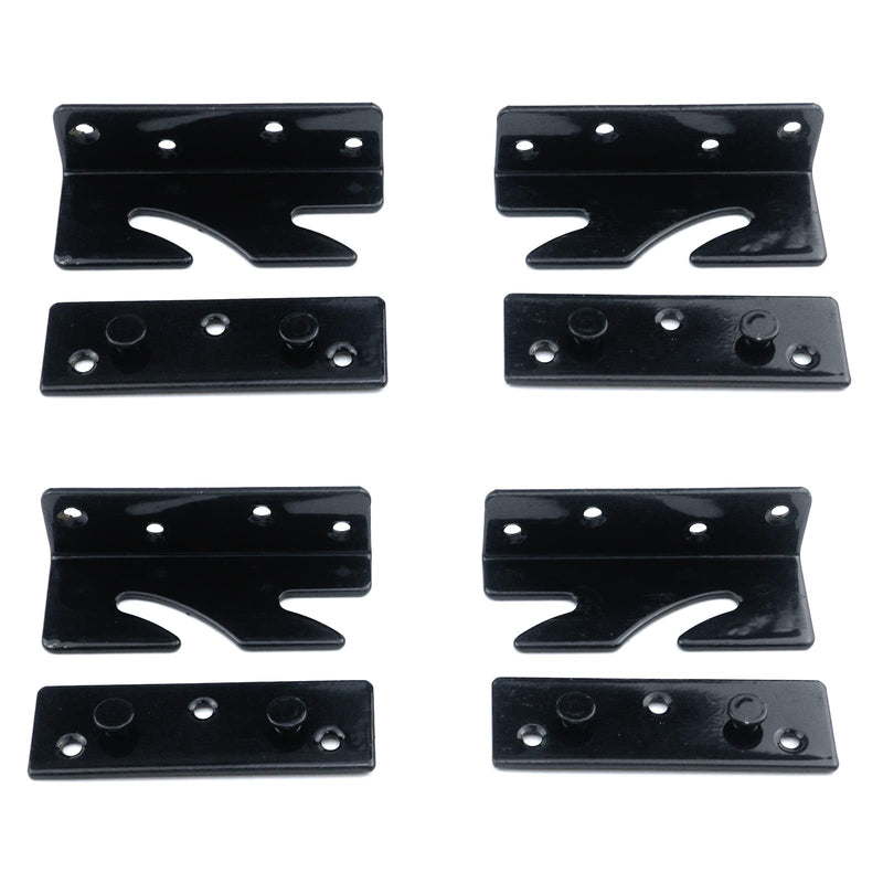 T Tulead Bed Rail Brackets Cold-Rolled Steel Bed Rail Fittings Bed Frame Connectors 3.3-Inch Bed Rail Hooks,with Screws Style 1, 3.3-Inch