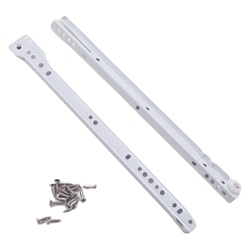 Yinpecly Drawer Slides 14" Length Cold Rolled Steel for Furniture Drawers 2 Fold Ball Slide Drawer Ball Bearing Slide Track Rail 55 LB Bearing Capacity Side Mount White 1Pair