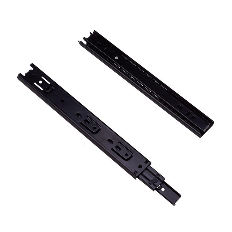 Yinpecly Metal Ball Bearing Side Mount Drawer Slides 10" Length Cold Rolled Steel for Furniture Drawers Full Extension Ball Bearing Slide Track Rail 100 LB Bearing Capacity Side Mount Black 1Pair