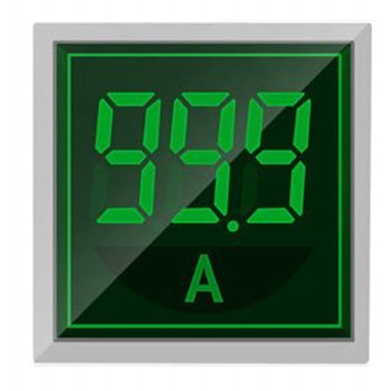 Szliyands Digital Display AC Current Indicator, 22mm Square Head LED Current Tester 0~100A Ammeter Monitor (Green ) Green