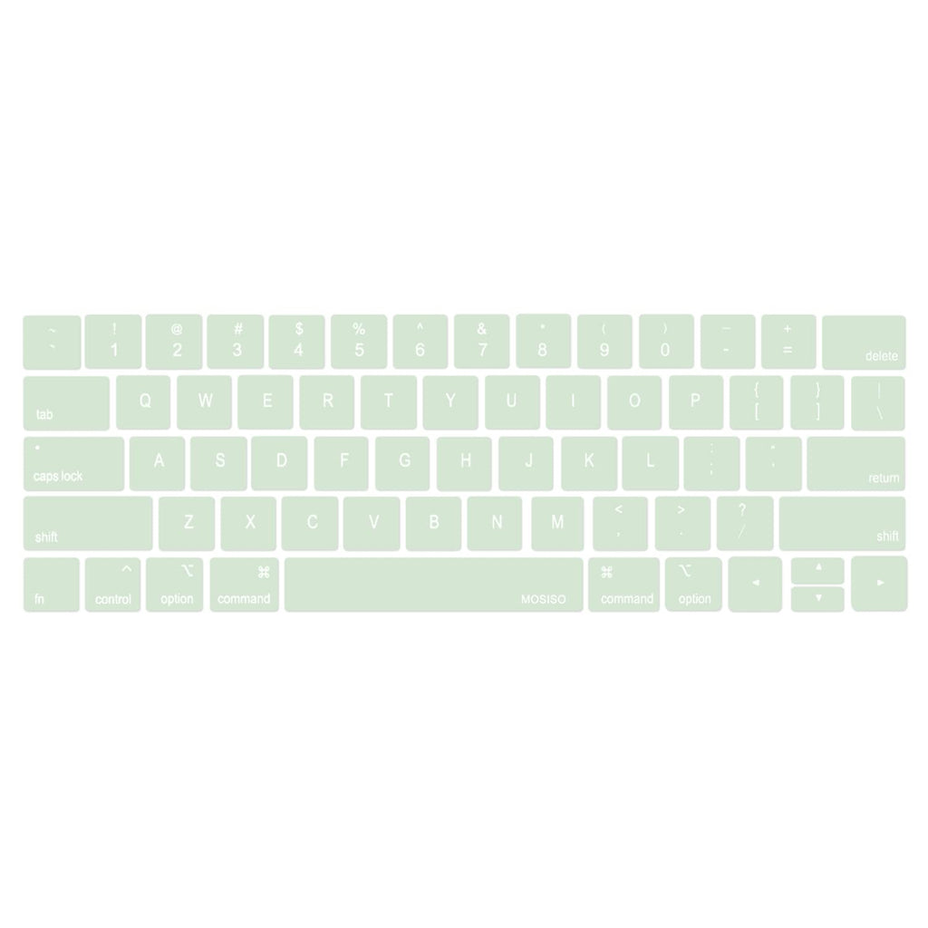 MOSISO Keyboard Cover Compatible with MacBook Pro with Touch Bar 13 and 15 inch 2019 2018 2017 2016 (Model: A2159, A1989, A1990, A1706, A1707), Silicone Skin Protector, Honeydew Green
