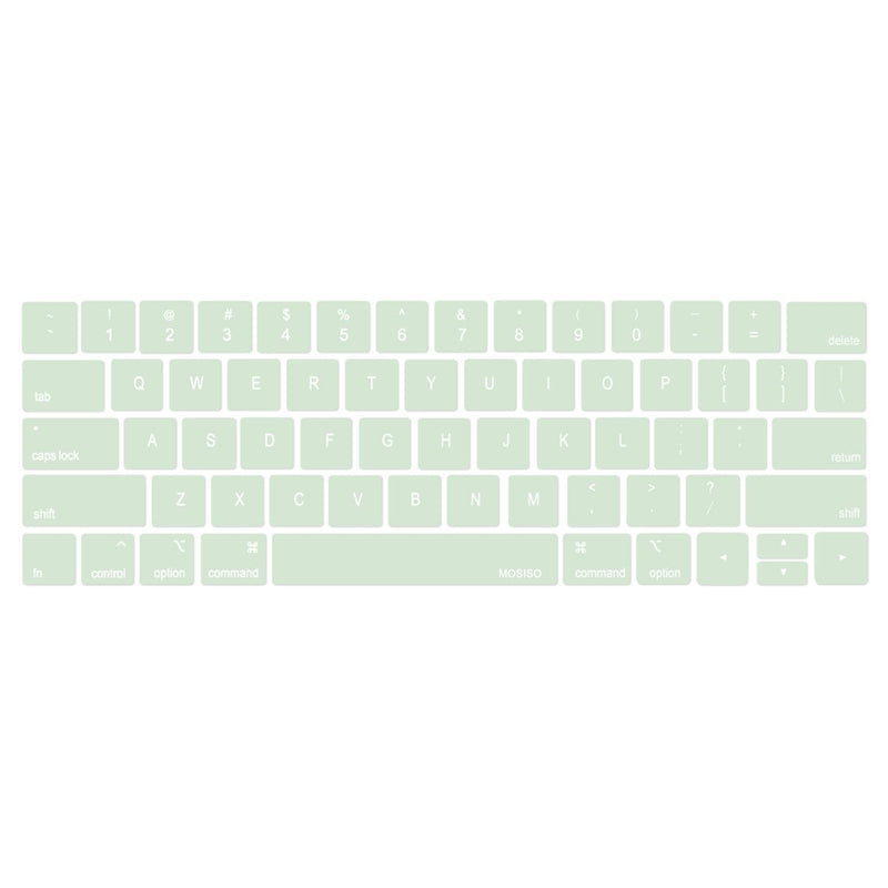 MOSISO Keyboard Cover Compatible with MacBook Pro with Touch Bar 13 and 15 inch 2019 2018 2017 2016 (Model: A2159, A1989, A1990, A1706, A1707), Silicone Skin Protector, Honeydew Green