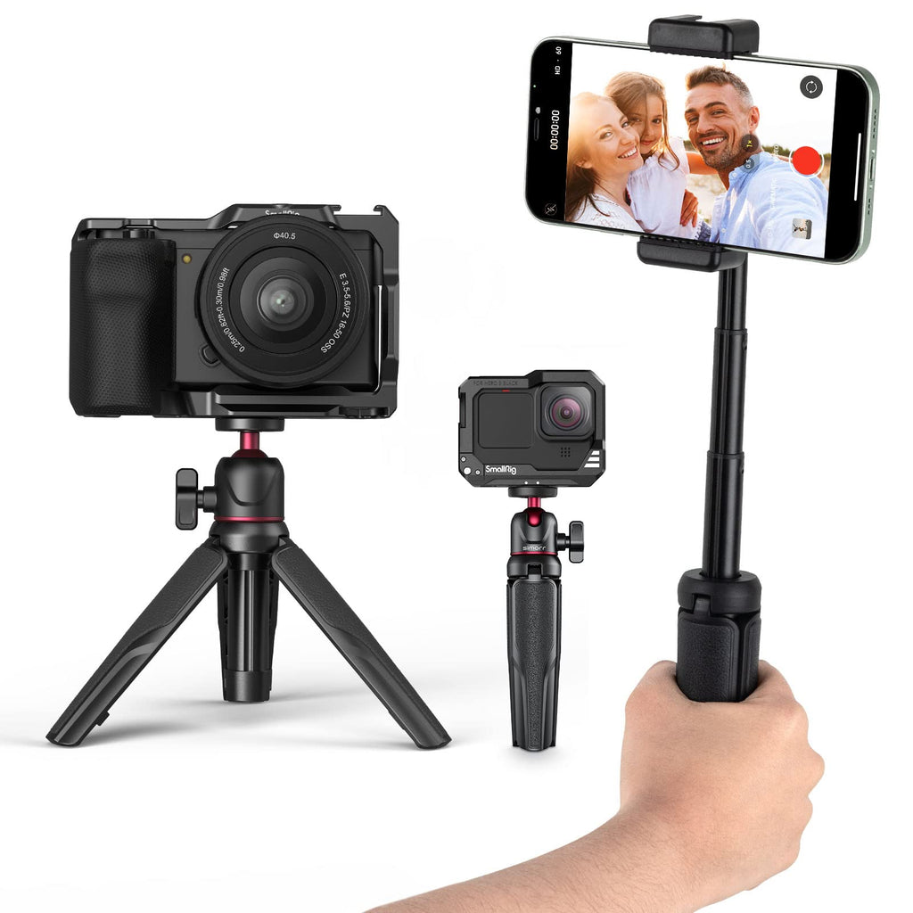 simorr Tripod Legs, Desktop Mini Selfie Stick Tripod Stand Handle Grip for iPhone for Smartphone for Gopro for Camera for Vlogging 3476