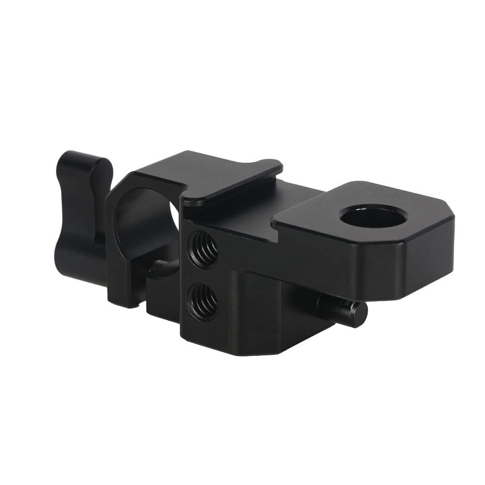 NICEYRIG 15mm Rod Clamp with Cold Shoe for Sony FX3, Sided Mount 15mm Extension Rod Rail Block - 491